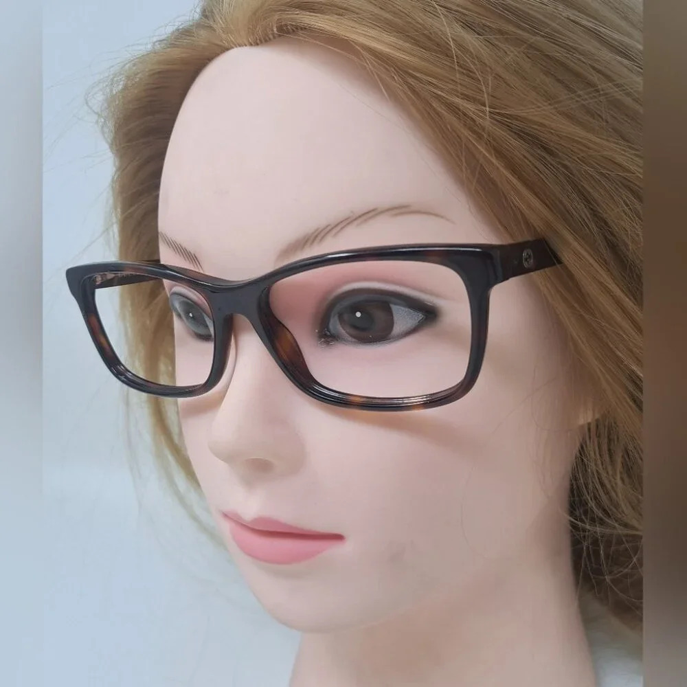 Gucci Women's Eyeglasses Frames Glasses Havana Square GG 3723 HNZ 52-14-140 - Picture 4 of 15